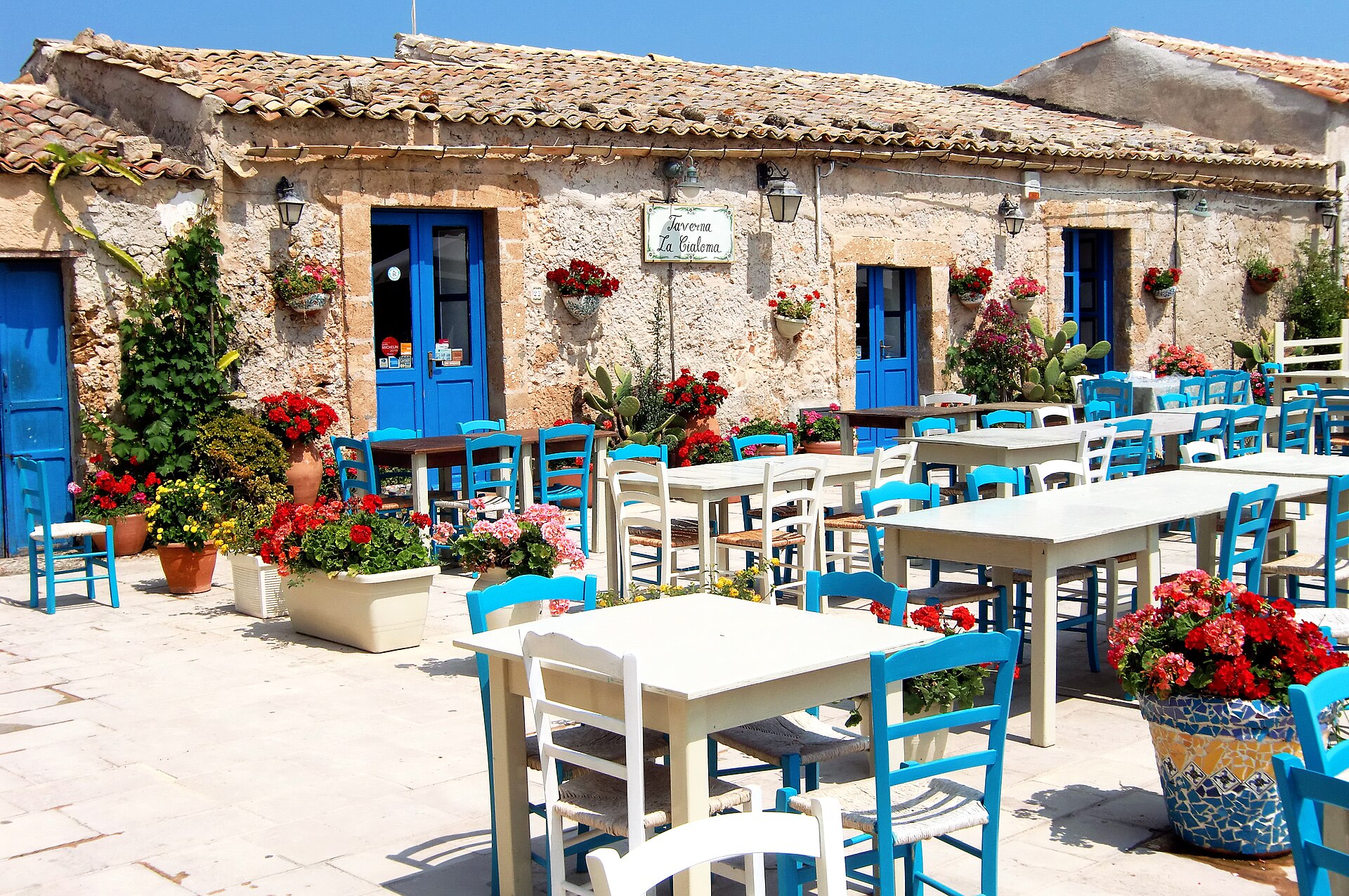Piazza Regina Margherita and the low fishermen’s houses in Marzamemi