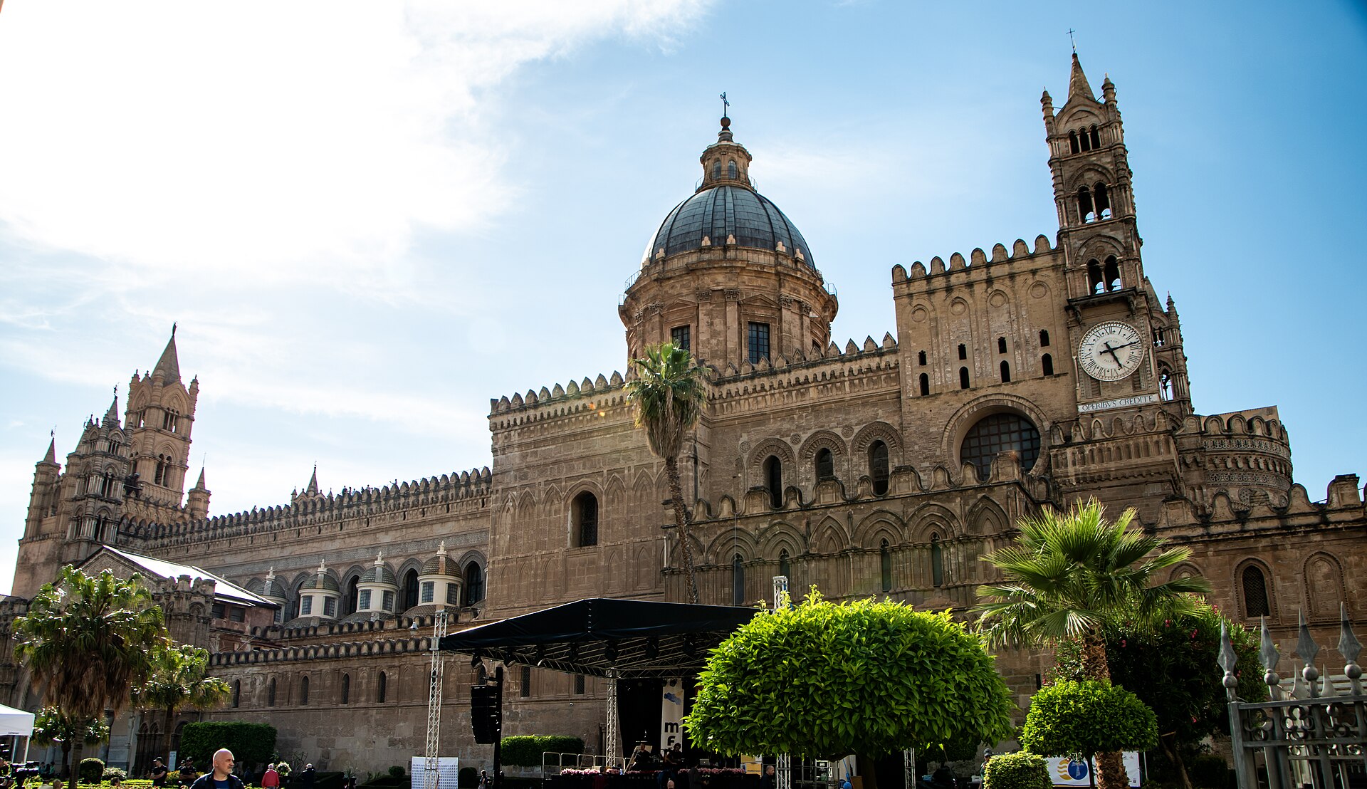 Palermo’s Norman cathedral seen from the square along its south façade