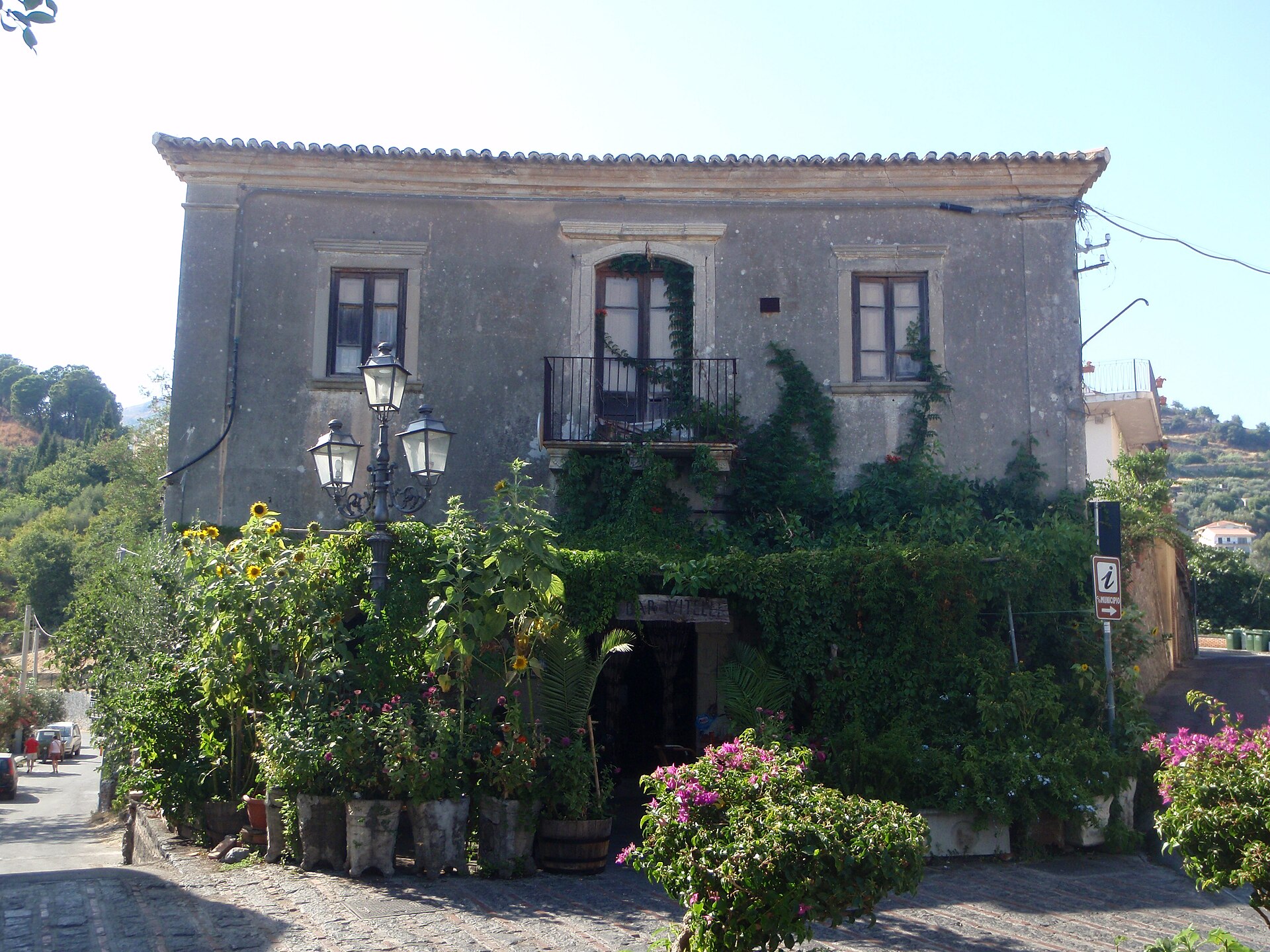 The terrace of Bar Vitelli in Savoca, known from The Godfather