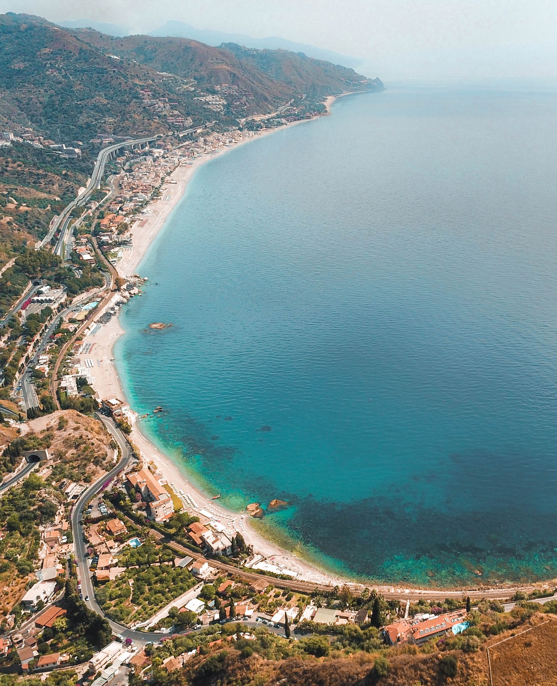 Taormina and the Ionian coast seen from above